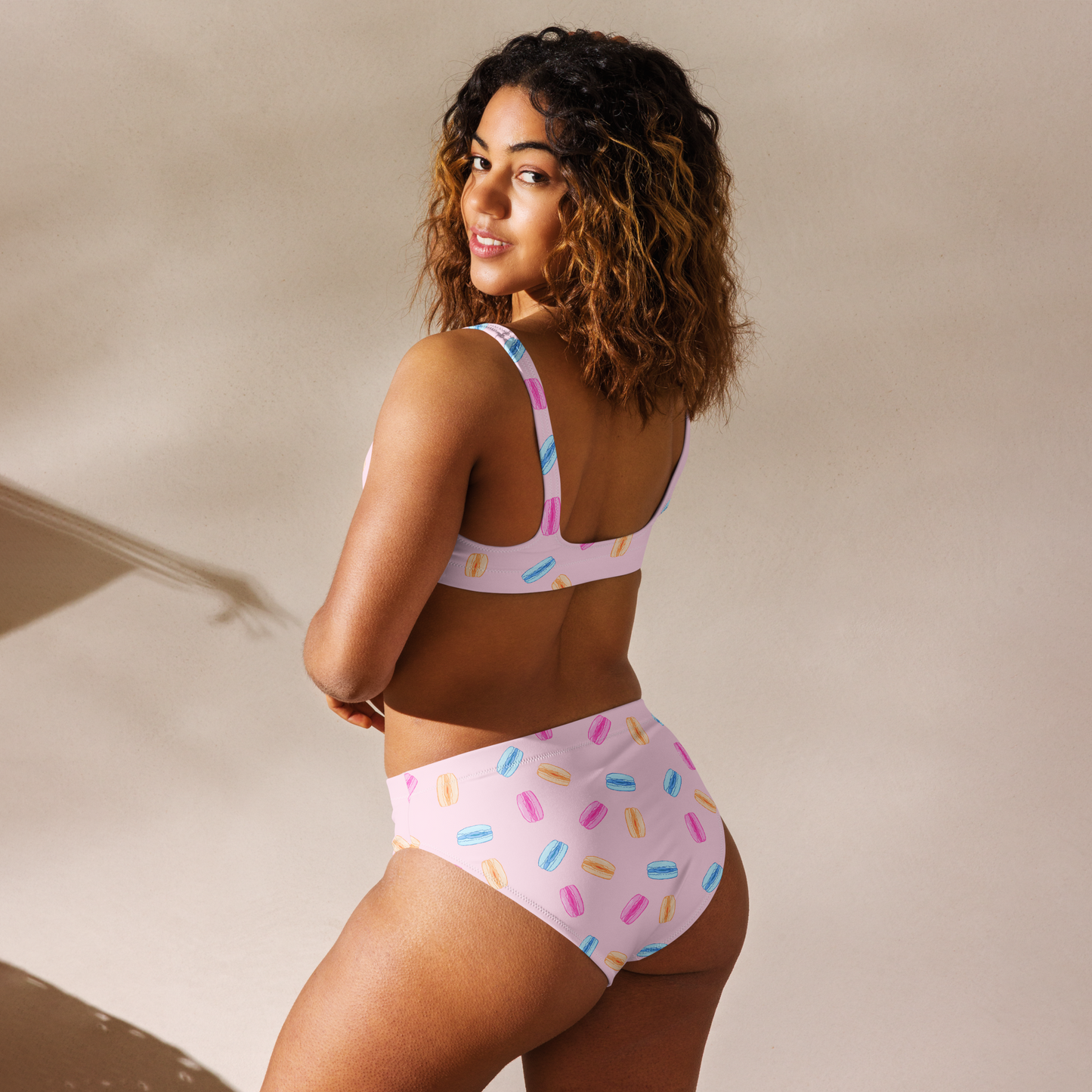 Vulva Macarons High-waisted Bikini Bottom in Light Pink