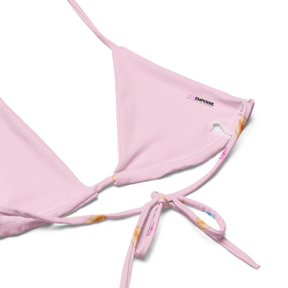 Vulva Macarons String Bikini Top in Light Pink