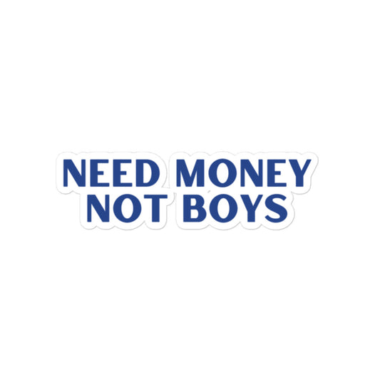 Need Money Not Boys Stickers