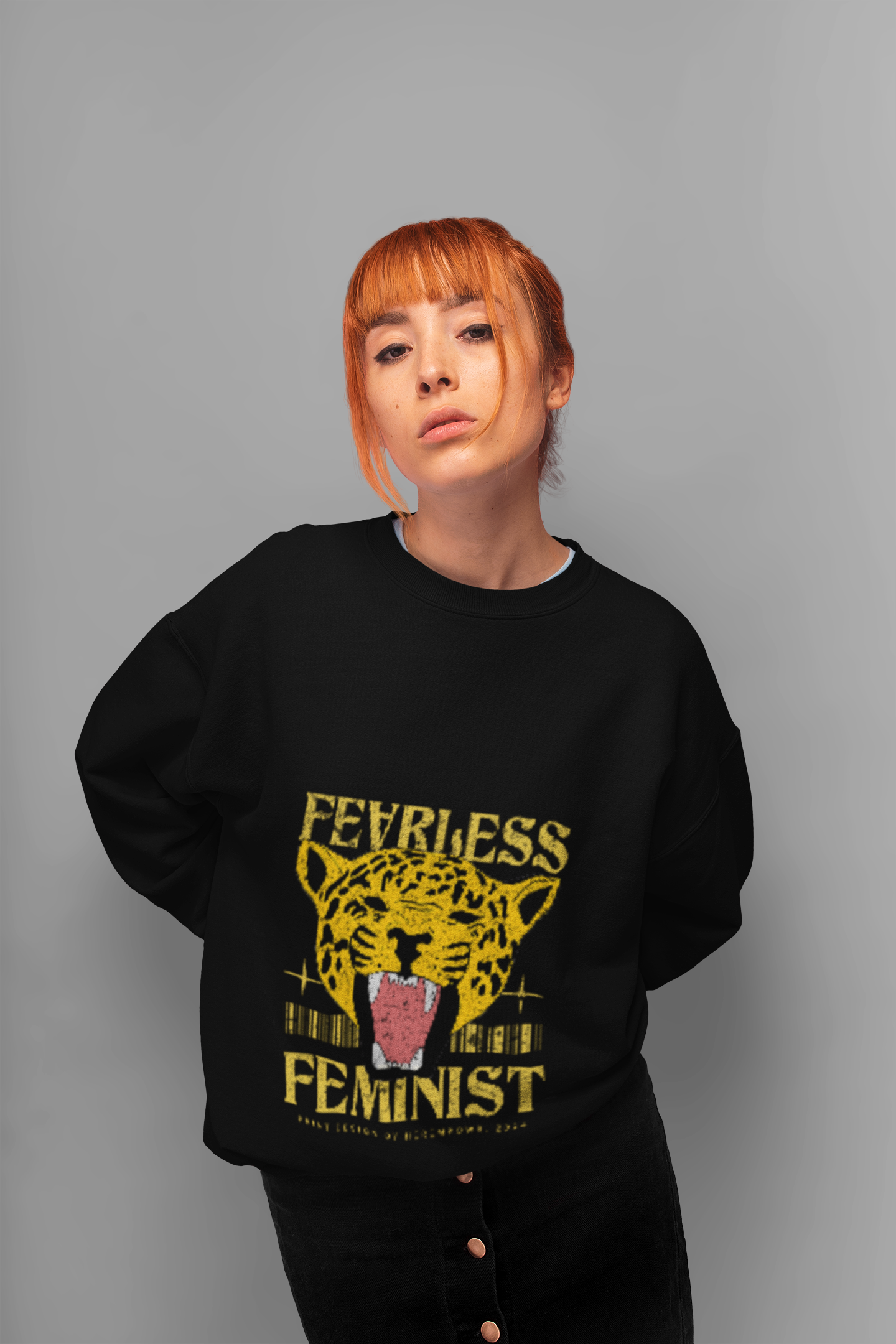 Fearless Feminist Sweatshirt Black S