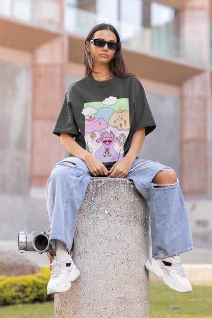 Uterus & Boob Mountains Oversized T-shirt