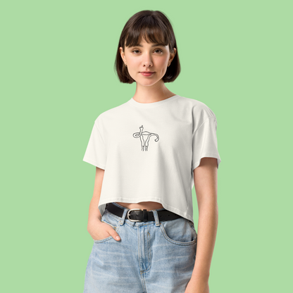 Uterus Middle Finger Feminist Crop Top