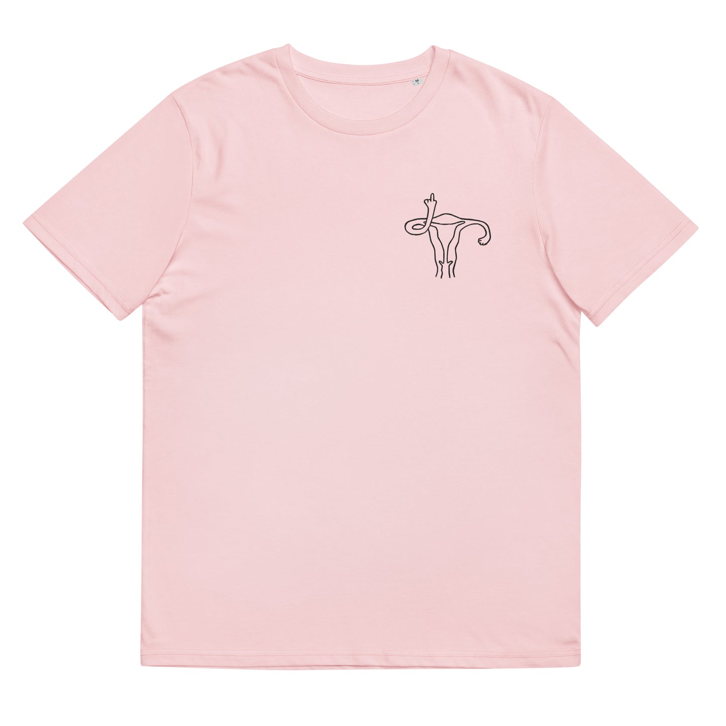 uterus showing middle finger feminist t-shirt.