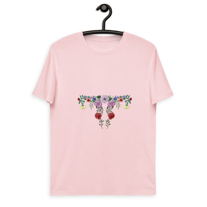 Floral Uterus Feminist Cotton T-shirt