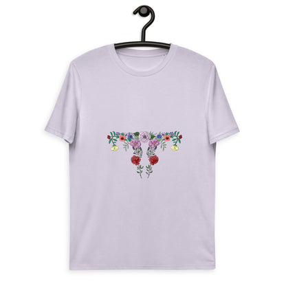 Floral Uterus Feminist Cotton T-shirt