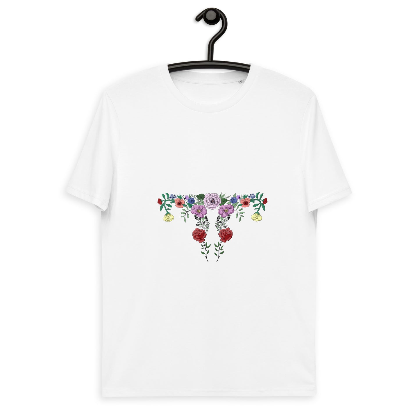 Floral Uterus Feminist Cotton T-shirt