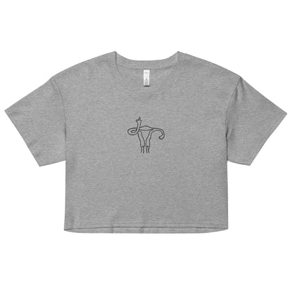 Uterus Middle Finger Feminist Crop Top