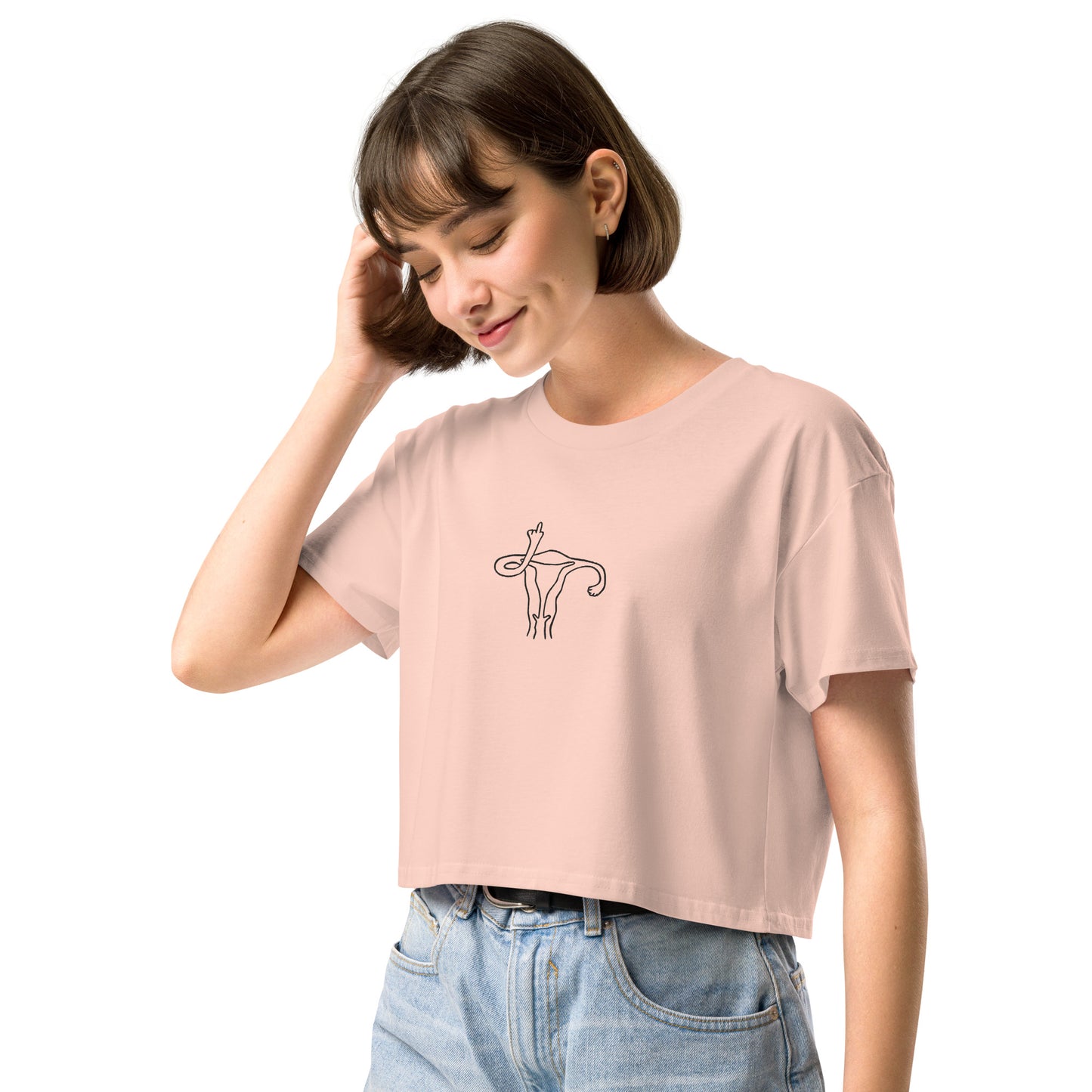 Uterus Middle Finger Feminist Crop Top